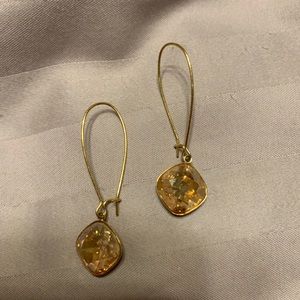 Swarovski gold tone dangling earrings